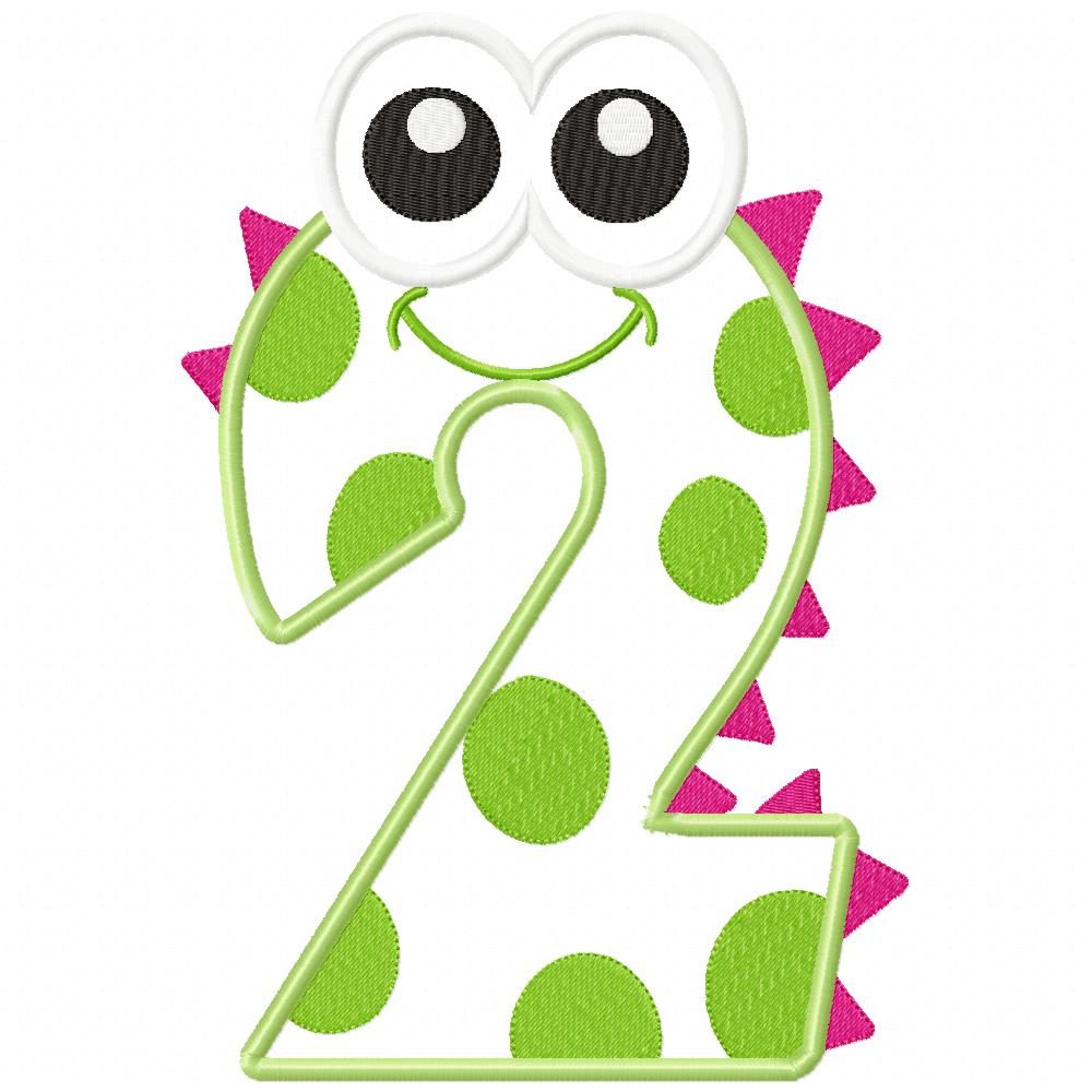 Monster Birthday Numbers 0-9 - Set of 10 designs - Applique