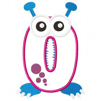 Monster Birthday Numbers 0-9 - Set of 10 designs - Applique