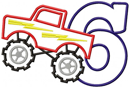Monster Truck Numbers 1-9 Birthday Set Numbers - Applique