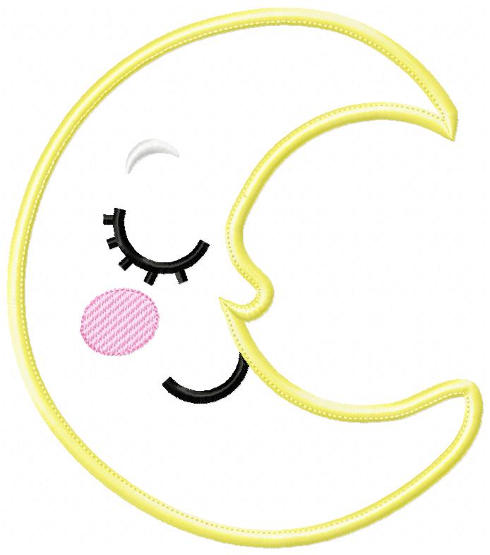 Cloud, Moon and Star - Applique - Set of 3 designs