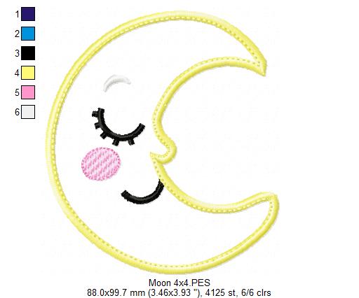 Cloud, Moon and Star - Applique - Set of 3 designs