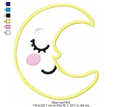 Cloud, Moon and Star - Applique - Set of 3 designs