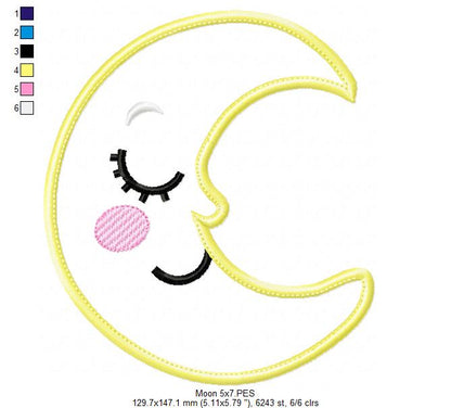 Cloud, Moon and Star - Applique - Set of 3 designs