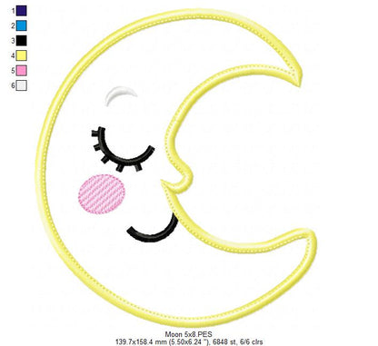 Cloud, Moon and Star - Applique - Set of 3 designs