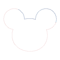 Mouse Ears Boy Christmas Lights - Applique - Machine Embroidery Design