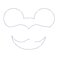 Mouse Ears Boy Mardi Gras - Applique