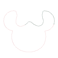 Mouse Ears Girl Christmas Lights - Applique Embroidery