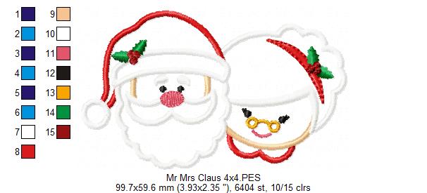Santa and Mrs. Claus - Applique