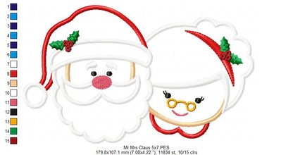 Santa and Mrs. Claus - Applique