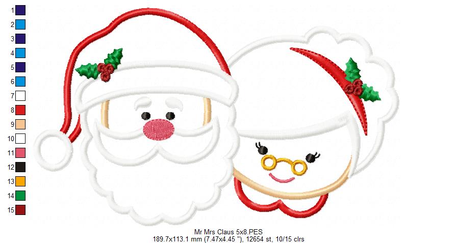 Santa and Mrs. Claus - Applique