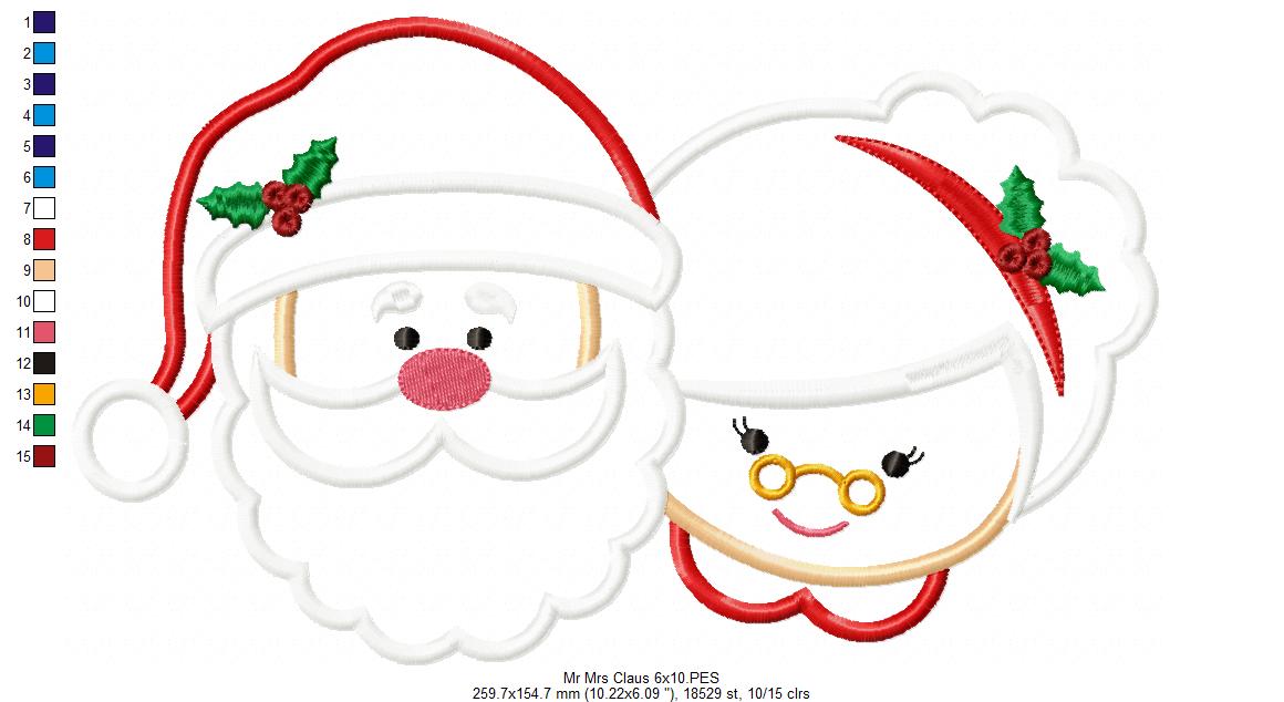 Santa and Mrs. Claus - Applique
