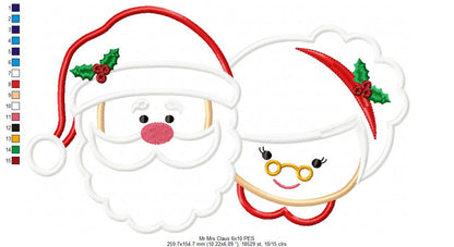 Santa and Mrs. Claus - Applique