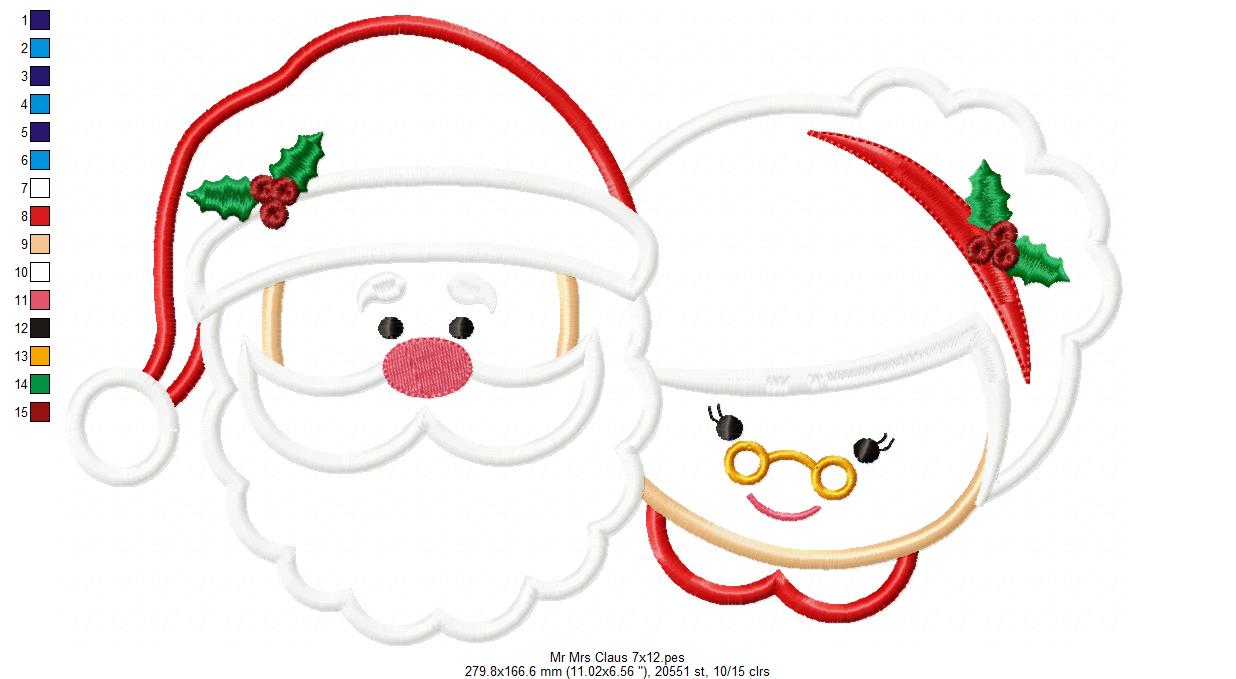 Santa and Mrs. Claus - Applique