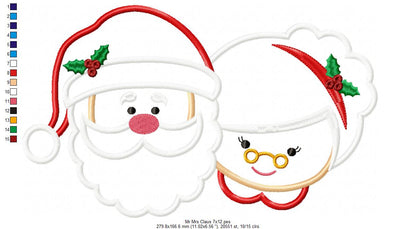 Santa and Mrs. Claus - Applique