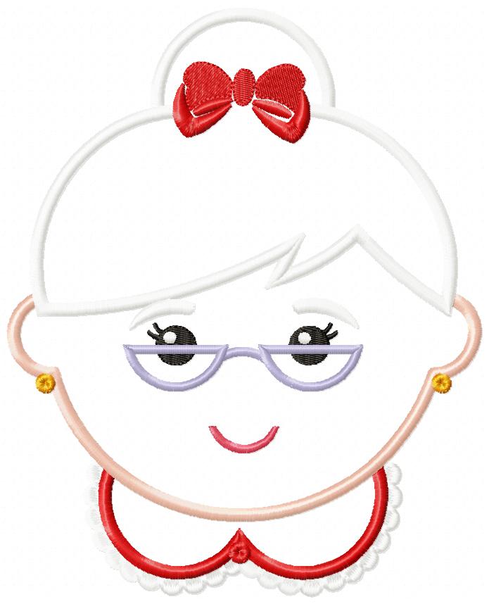 Mrs. Claus - Applique - Machine Embroidery Design