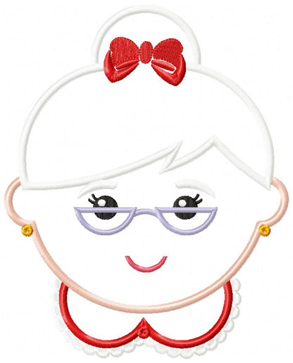 Mrs. Claus - Applique - Machine Embroidery Design