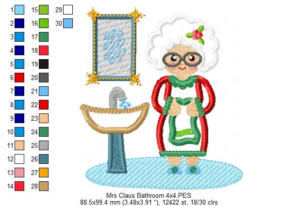 Mrs. Claus in the Bathroom - Applique