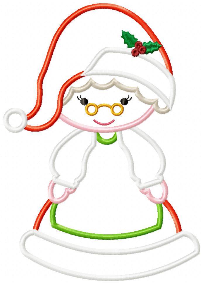 Mrs. Claus - Applique - Machine Embroidery Design