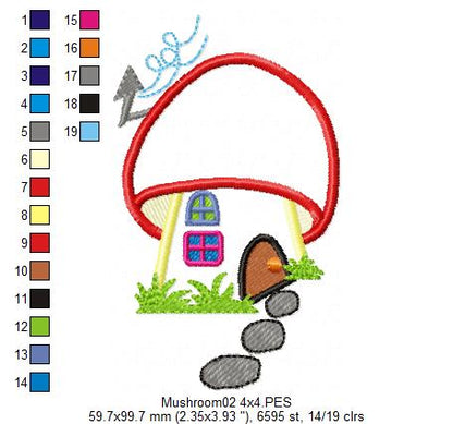 Mushroom House 2 - Applique