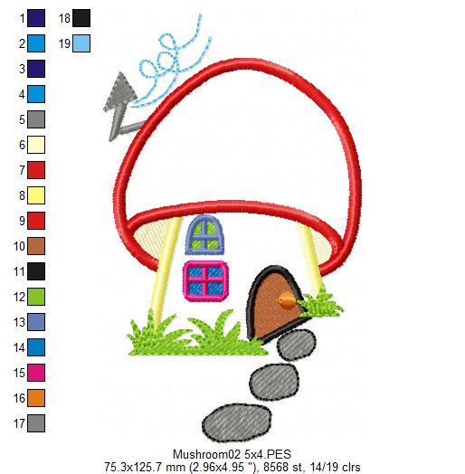 Mushroom House 2 - Applique