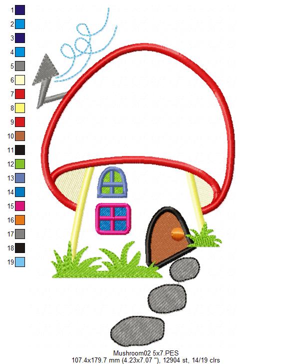Mushroom House 2 - Applique