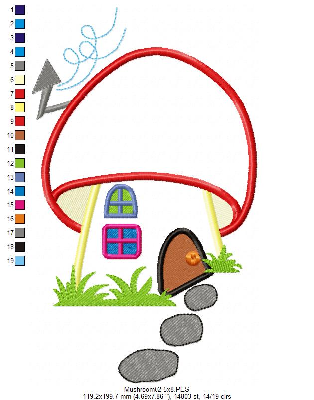 Mushroom House 2 - Applique