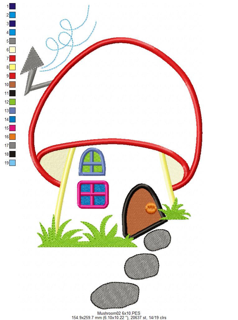 Mushroom House 2 - Applique