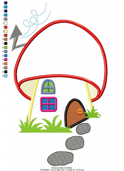 Mushroom House 2 - Applique