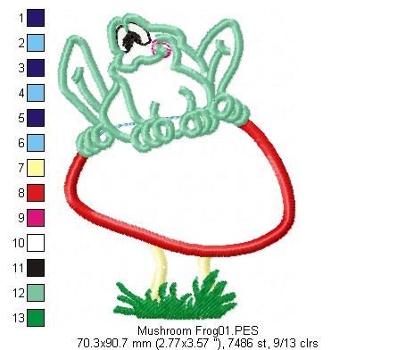 Mushroom Frog - Applique