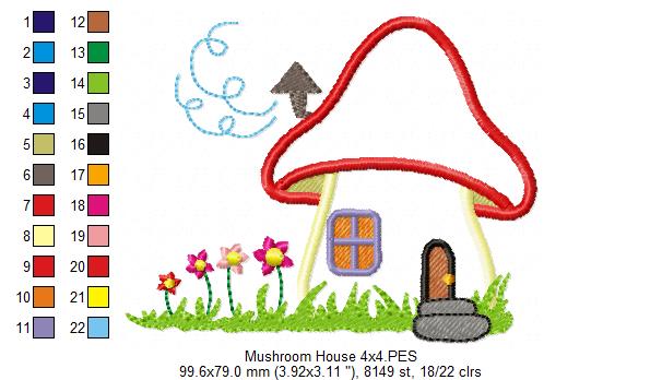 Mushroom House 1 - Applique