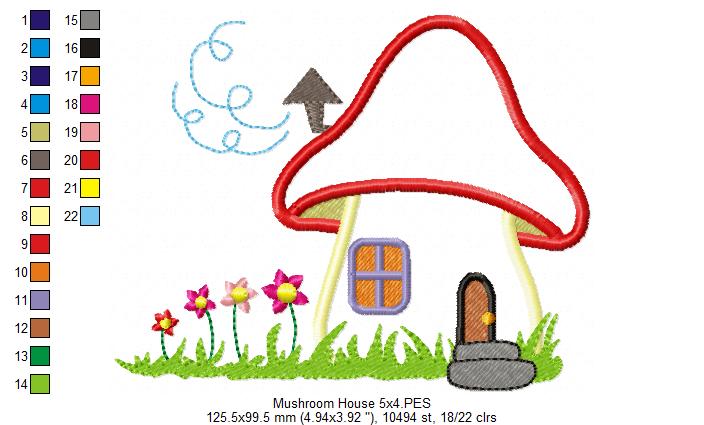 Mushroom House 1 - Applique
