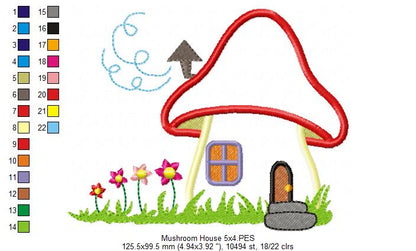 Mushroom House 1 - Applique