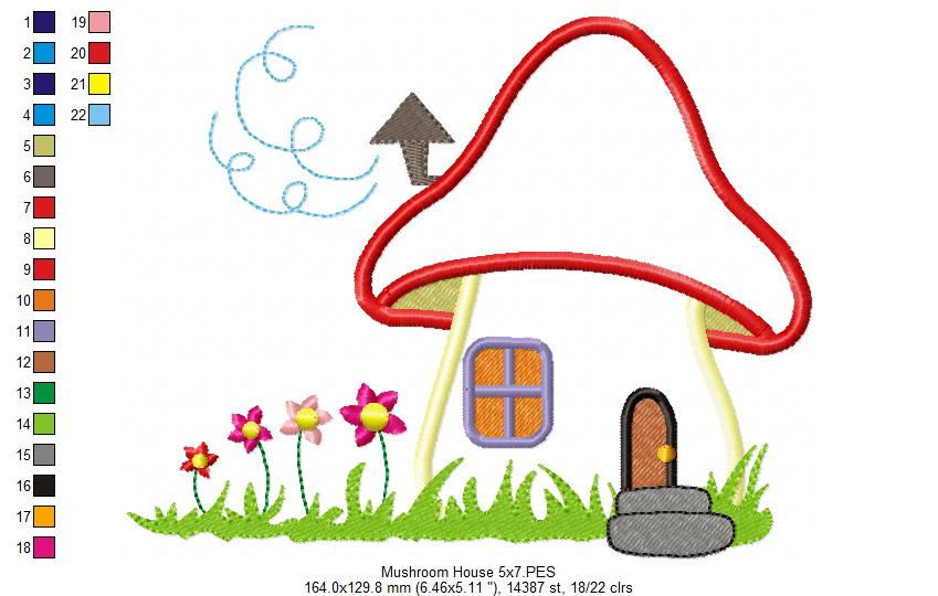 Mushroom House 1 - Applique