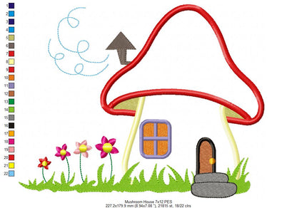 Mushroom House 1 - Applique