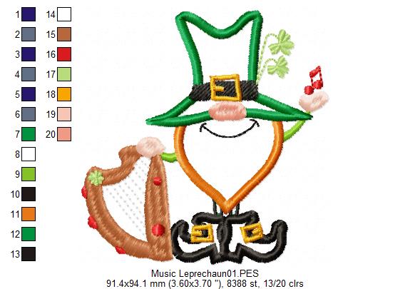 Music Leprechaun  - Applique