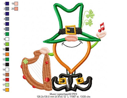 Music Leprechaun  - Applique