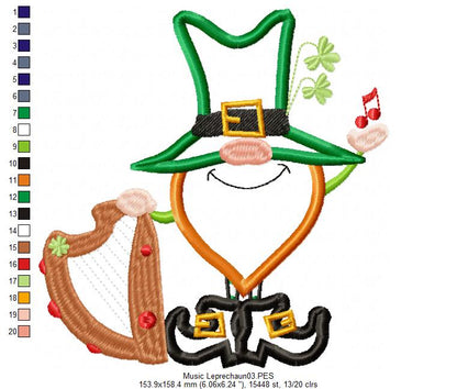 Music Leprechaun  - Applique