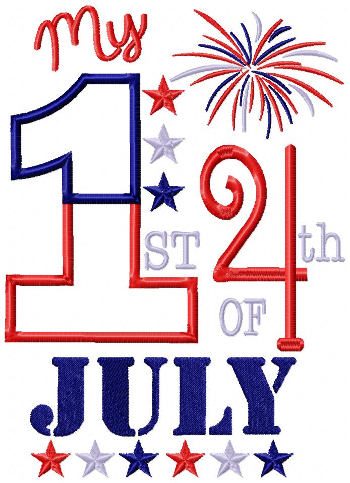 My First 4th of July - Appliqué – Machine Embroidery Design