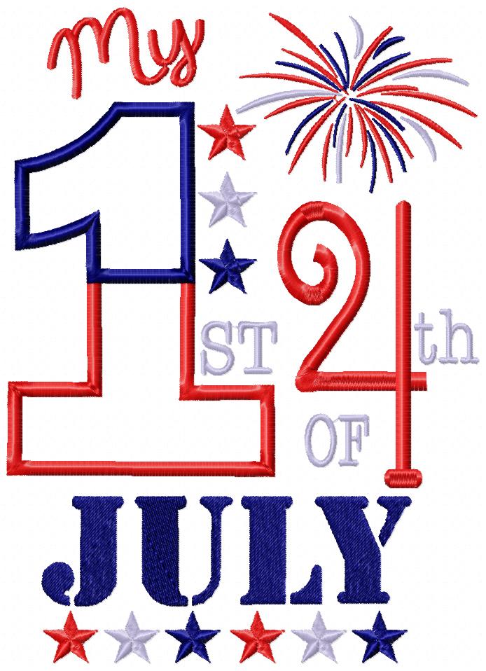 My 1st 4th of July - Applique - Machine Embroidery Design