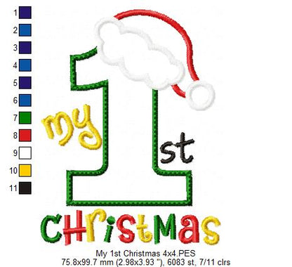 My 1st Christmas Cutie - Appliqué - Machine Embroidery Design