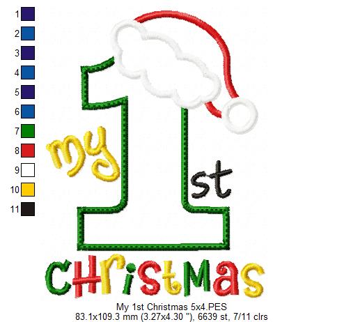 My 1st Christmas Cutie - Appliqué - Machine Embroidery Design