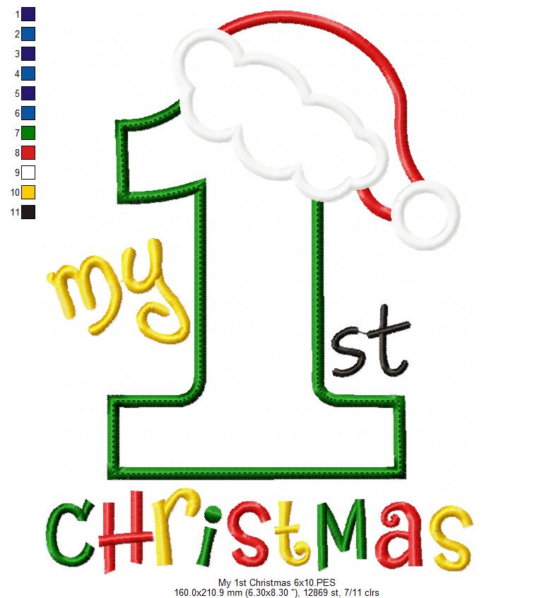 My 1st Christmas Cutie - Appliqué - Machine Embroidery Design