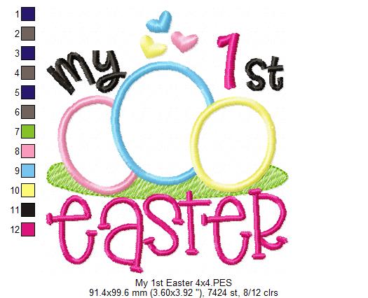 My 1st Easter Eggs - Appliqué - Machine Embroidery Design