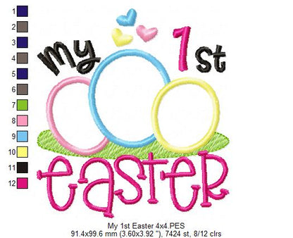 My 1st Easter Eggs - Appliqué - Machine Embroidery Design