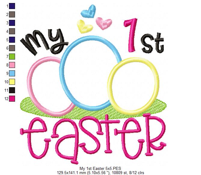 My 1st Easter Eggs - Appliqué - Machine Embroidery Design