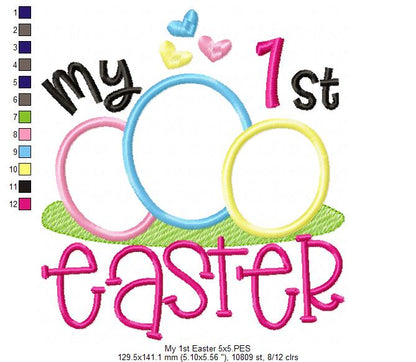 My 1st Easter Eggs - Appliqué - Machine Embroidery Design