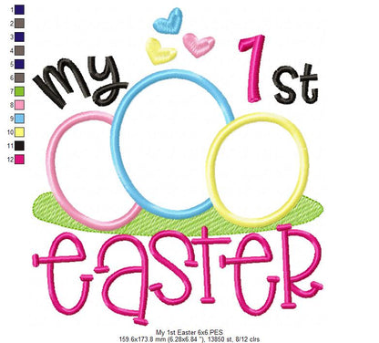 My 1st Easter Eggs - Appliqué - Machine Embroidery Design