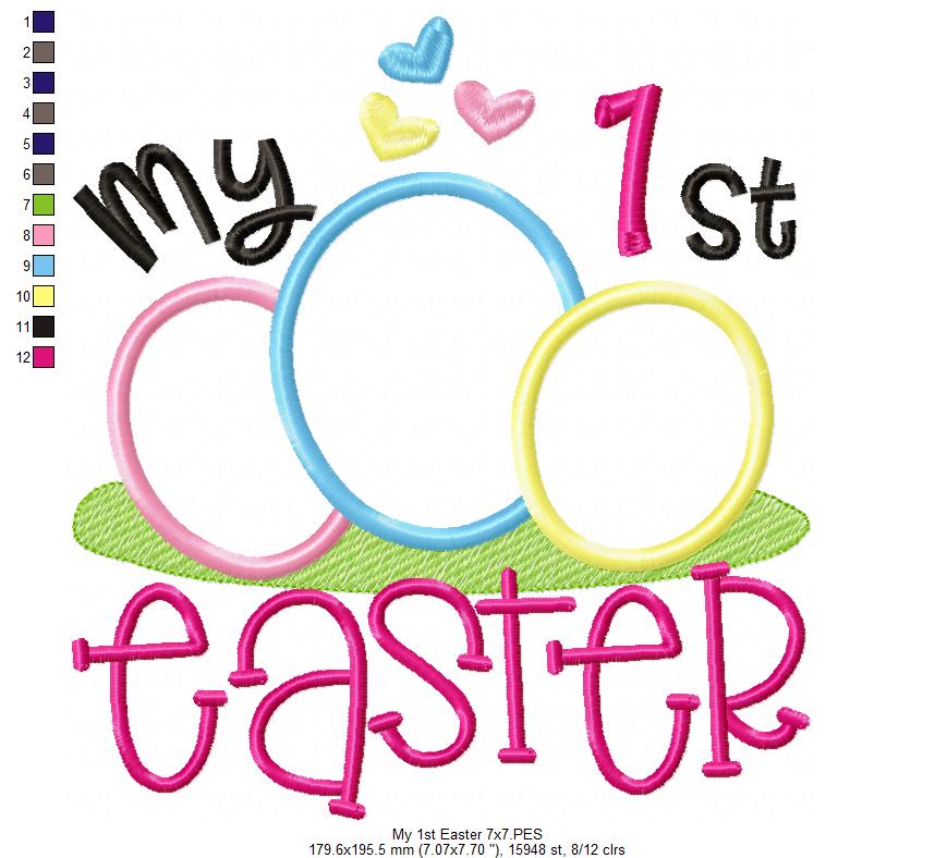 My 1st Easter Eggs - Appliqué - Machine Embroidery Design