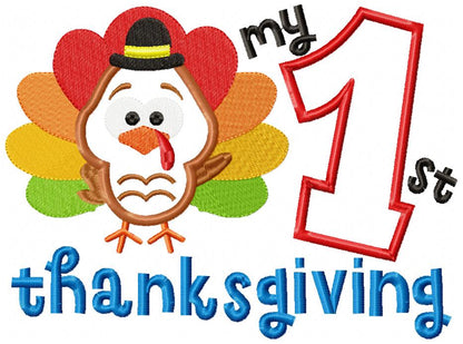 My 1st Thanksgiving Turkey Boy - Applique