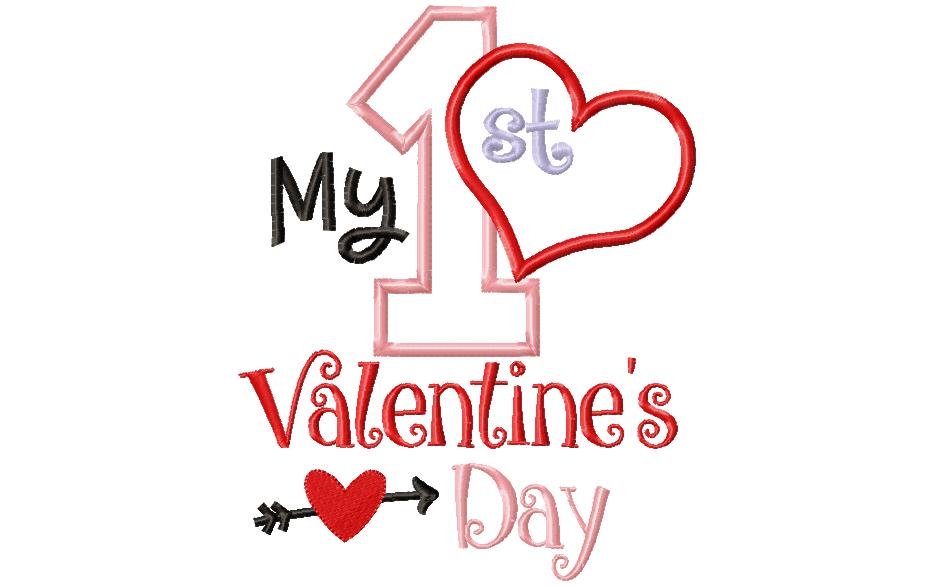 My 1st Valentine’s Day Heart - Appliqué – Machine Embroidery Design